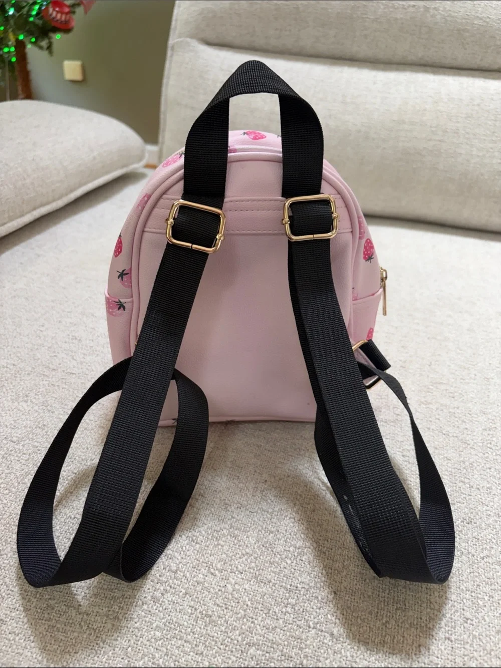 Claire's Pink Strawberry Mini Backpack